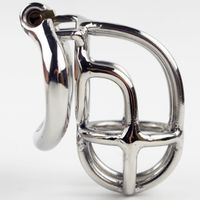 New design 55mm length Stainless Steel Super Small Male Chastity Device 2.1&quot; Short Curve Cock Cage For BDSM