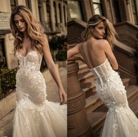 2017 berta bridal corset wedding dresses sweetheart neckline bustier heavily embellished bodice long train mermaid wedding gowns