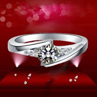 Vogue Classic Design ForeverBeauty 0.6CT Rundschnitt Synthetische Diamant Ringe Für Verlobungsfeier Ring