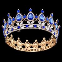 Concurso Círculo completo Tiara Rhinestones austriacos claros Rey / reina corona Boda Corona nupcial Costume Party Art Deco