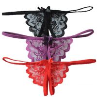Yeni Bayanlar Seksi Açık Kasık Thongs G-string V-String T-Geri Külot Knickers Iç Çamaşırı Lingerie 3 Renkler M * YP0077 # C8