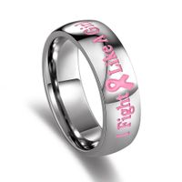 Wholesale- eejart Women&#039;s Ring of Support Breast Cancer Awareness Pink Rings for Women Female Organization Jewelry Wholesale