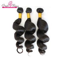 GreatRemy 100% Malasia Extensión de cabello virgen 12 "-30" Pelo de cabello Onda suelta paquetes humanos Color natural 3pcs / lot DHL envío gratis