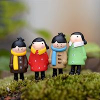 8 stks Winter Sjaal Meisje Landscaping Ornamenten Figurine Fairy Garden Miniaturen Gnomes Ecologische Fles Decor