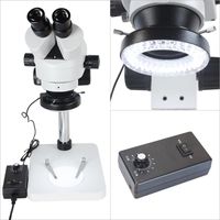 Freeshipping 144 LED-ringlampa Hög lätt Energibesparande 9-fassknapp Justera mikroskoptillbehör Kvalitet Stereo Mikroskophjälpverktyg