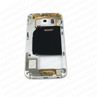 50 adet OEM Metal Orta Çerçeve Çerçeve Kılıf Samsung Galaxy S6 Kenar G925F G925A G925P Kamera Cam Yan Düğmesi ile Tek Kart Konut