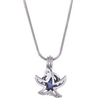 Fashion Starfish Pearl cages pendants Silver Plated Open Gem...
