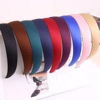 Temperamento de alta qualidade retro simples aro de abas largas prático cor sólida pano headband TG045 ordem da mistura 30 peças muito