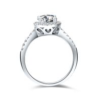 Sterling Silver 0.5ct Ronda NSCD Simuló el anillo de diamante para las mujeres Joyas de compromiso 18K Gold Blanco Plateado Aniversario Regalo