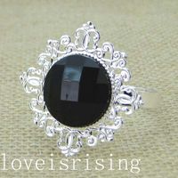 100pcs/lot Black Acrylic Gem vintage style Napkin Rings Wedding Bridal Shower Favor Napkin Holder