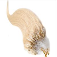Hurtownie 7a Grade Remy Indian Hair 16 "-26" 1 g / s 100g / set # 60 Blondynka Pętla / Micro Ring Hair Extension, 100% Human Hair Extensions DHL za darmo