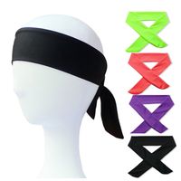 Algodão sólido Tie Headbands Trecho Sweatbands Faixa de Cabelo Umidade Wicking Workout Homens Mulheres Bandas