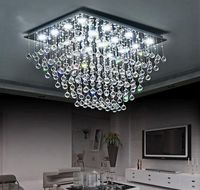 Rectangle Design Large Crystal Chandeliers LED Ceiling Lamps...