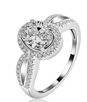 Kostenloser Versand Fine US GIA zertifiziert 1 ct moissanite Verlobungsringe 18K Weißgold simulieren Diamantringe für Frauen, soliden Weißgold-Ring