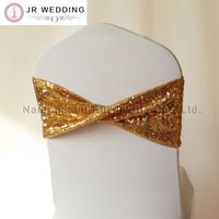 Colorful Fashion Luxury 20cm*80cm Double Criss Crossed Chair Band Sashes In Sequin Spandex Fabric 100PCS