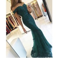 2017 Dark Green Off the Shoulder Sweetheart evening gowns Ap...