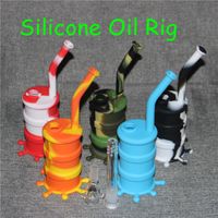 Glow in dark food grade silicone bong Silicon dab rig with g...