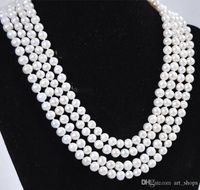Beautiful! 4row 7- 8MM White Akoya Cultured Pearl Fashion Jew...