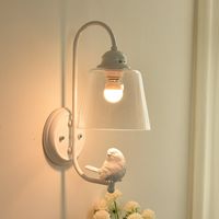 Moderne weiße Harz-Vogelglas-Korridor-Wand-licht gemalte Eisen-Schlafzimmer-Wandlampen Flur-Spiegel-Vordere Waschraum-Wandlampe