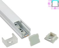 10 X 1M комплектов / серия Анодированный серебряный квадратный экструдированный светодиодный алюминиевый канал для напольного или настенного освещения SMD5630