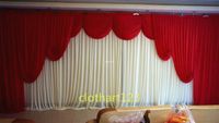 3m*6m wedding backdrop with swags backcloth Party Curtain Ce...