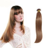 Extensions de cheveux Fusion Kératine Brésilien Keratin Fusion Nail U Tip Confection Human Hair Extension droite 0.5g / S 50g
