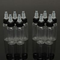 Wholesale- 10PCS 120ml 4OZ Twist Cap Empty Plastic Tattoo Ink Pigment Clear Bottle Supply EIB120-10