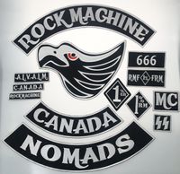 Original Rock Machine Motorcycle Embroidery Biker Badge Larg...