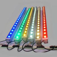 야외 조명 LED 홍수 빛 12W 18W LED 벽 세탁기 램프 염색 라이트 바 빛 AC85-265V RGB 많은 색상