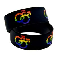 50 stücke stolz silikongummi armband debosd boy gender logo 1 cm breit schwarz für förderung geschenk