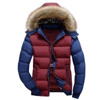 Commercio all'ingrosso- abbigliamento da marca 2016 moda spessa calda giacca invernale 4xl per uomo impermeabile rimovibile colletto di pelliccia parka cappotto con cappuccio 4XL RT63E
