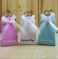 Европейский серебряное кольцо свадебные коробки конфет свадебные подарочные коробки бумаги пользу конфеты сумки с бантом ленты партии пользу коробки
