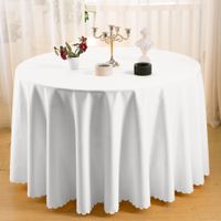 table cloth 108&quot; Round Polyester Plain Tablecloth White Black Hotel of Wedding Vintage Home table clothes Rectangular