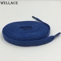 Wellace high quality Fashion Blue flat waxed cotton shoelace...