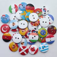 1000 pçs / lote bandeira botões de madeira de 2 furos buttons15mm Costura Scrapbooking DIY Acessórios de Vestuário