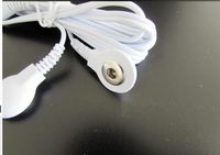 5 stks / partij TENS-elektrode Looddraden Kabelaansluiting 3.5mm Plug W / Four Snap-connectoren en compatibel W Voor TENS-eenheden Therapie Massager-apparaat