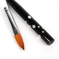 Wholesale- 1Pc No. 10 Detachable Nail Art Acrylic Kolinsky Sable Drawing Brush Painting Pen Manicure Nail Art Styling Tool # 617
