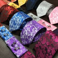 Traie di moda set cravatta per guarnizioni di pezzi di pezzi tascabili in poliestere quadrati in poliestere largo 8 cm