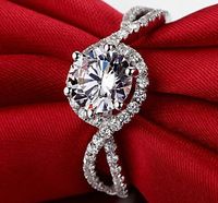 Fast Free shipping Luxury 1ct Hotsale SONA Synthetic Diamond...