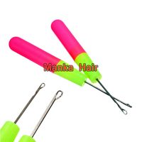 10st / lot plastkroka fläta nålfjäder hårförlängningsverktyg Wig krok nål Trådar stickning hår virka nålar