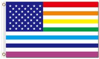 Yüksek Kaliteli Bayrak 90x150 cm (36x60 inç) 100D Polyester 3x5ft Bayrak Ürünleri Yıldız ve Çizgili Amerika Gökkuşağı Pride Banner