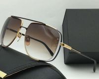 Men Square Gold-Braun Spezielle Sonnenbrille-Schatten Sun Mode Sonnenbrillen UV400 Prodection neu mit Box