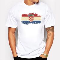 Hırvatistan Bayrağı Moda Tee Gömlek Pamuk Yuvarlak Boyun Tişörtleri Hayranları Hırvatistan Bayrağı Yaz Tarzı Spor T-Shirt Erkekler Için