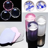Wholesale- Clear Nail Art Jelly Stamper Stamp Scraper Set Polish Stamping Manicure Tools