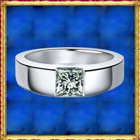 ForeverBeauty klassische Trend Männer 1CT Diamant-Ring mit massivem 925 Sterling Silber Plated Platin Man Trauringe