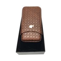 COHIBA Portable Cigares Case 3 Tube Brun Couture Couture En Cuir Cigare Porte-Cigarette Voyage Humidor Box