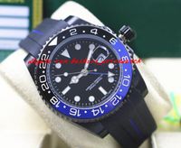 패션 최고 품질 럭셔리 시계 II 116710 40mm 세라믹 베젤 배트맨 코팅 블랙 / 블루 고무 팔찌 기계 남성 시계
