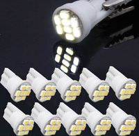 100X T10 W5W 194 168 1206 8 SMD 8 LED 자동 12V LED 전구 슈퍼 흰색 악기 램프 표시 램프 웨지 무료 배송