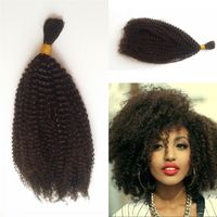 Örgü Perulu Afro Kinky Kıvırcık Toplu Saç Uzantıları yok Eklenti FDSHINE için 4b 4c Toplu İnsan Saç