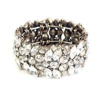 Braccialetti allungati, cristallo di vetro di vetro dichiarazione braccialetto di moda elegante braccialetti di lusso per le donne accessori gioielli d'oro antico